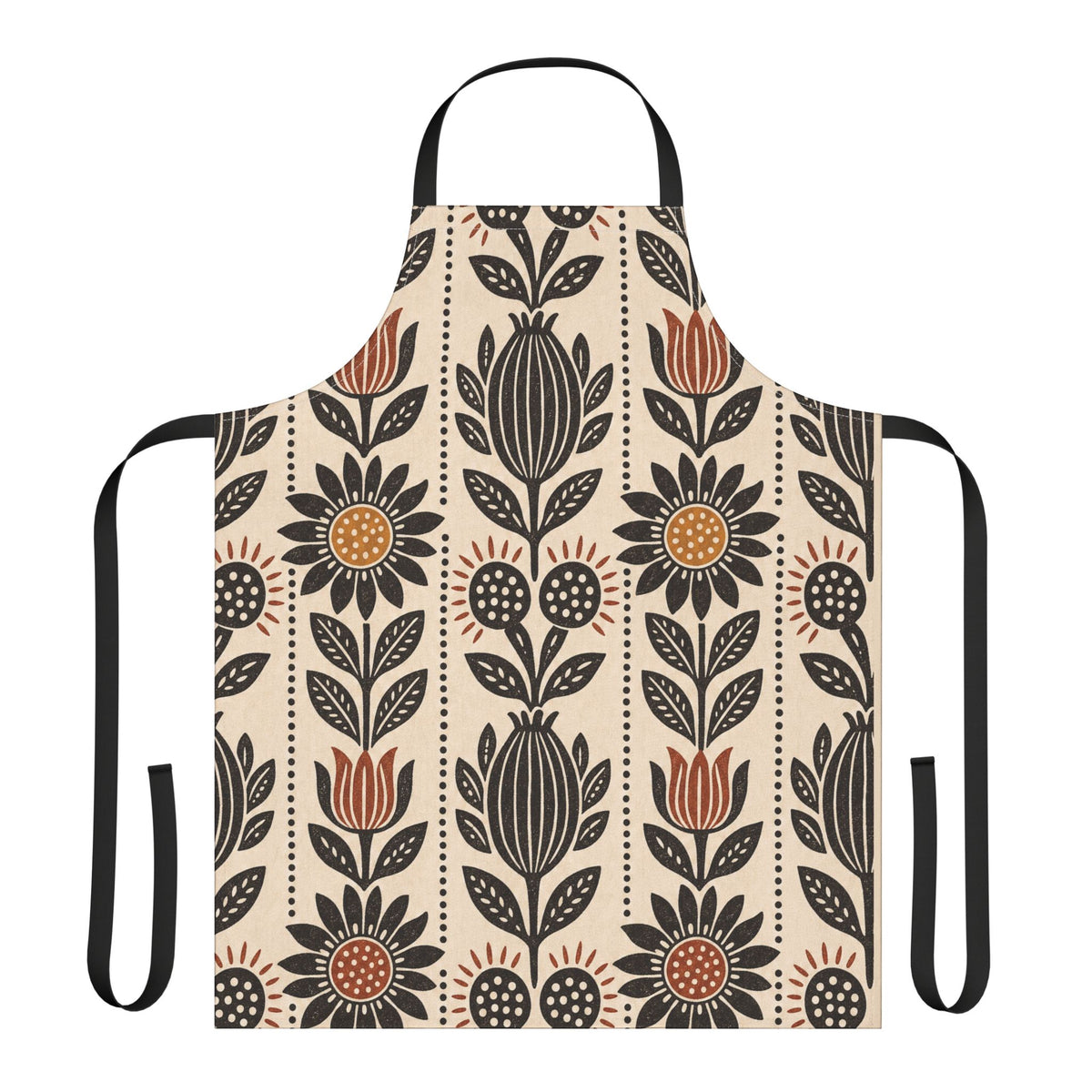Mama's Garden Block Print Botanical Apron
