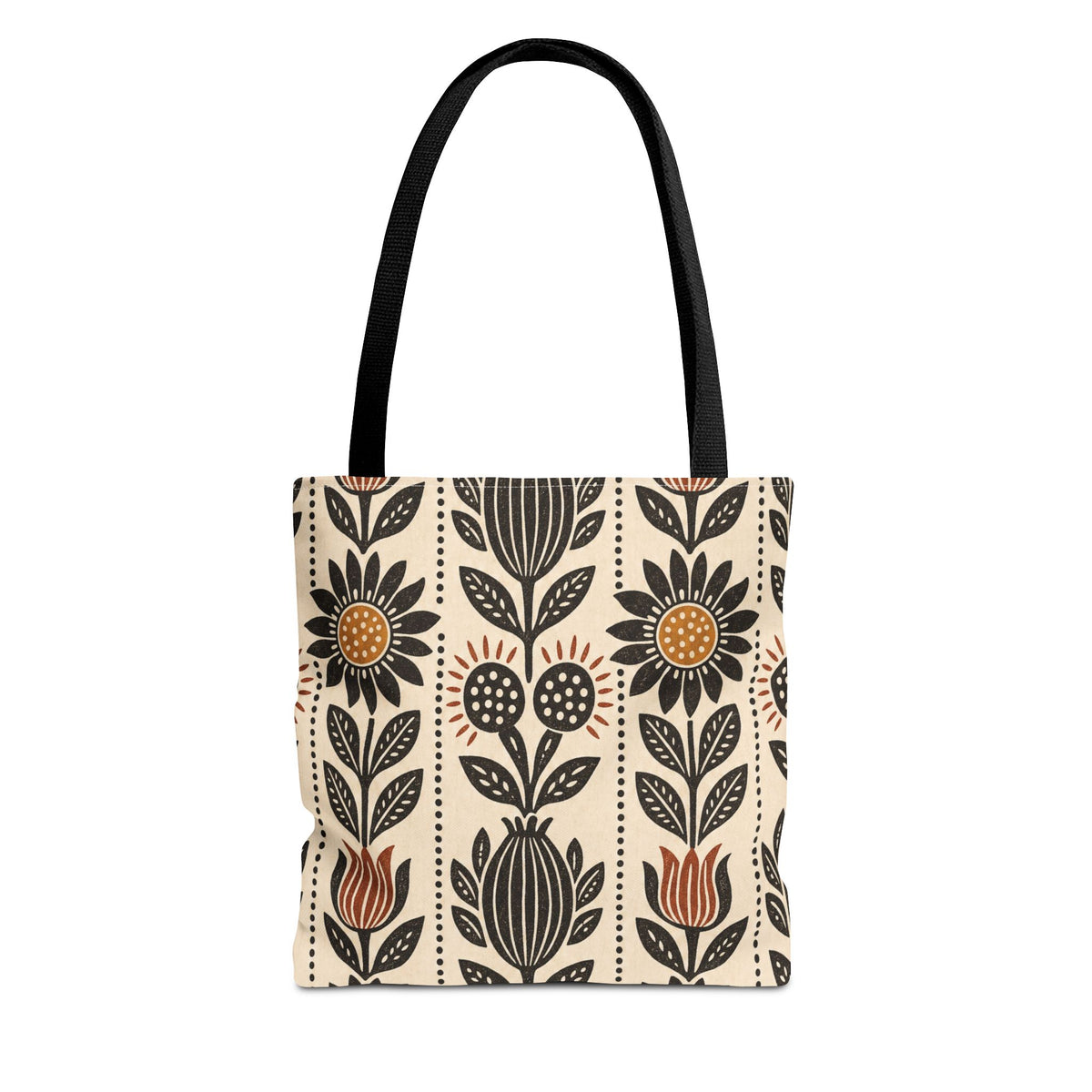 Mama's Garden Block Print Botanical Tote Bag