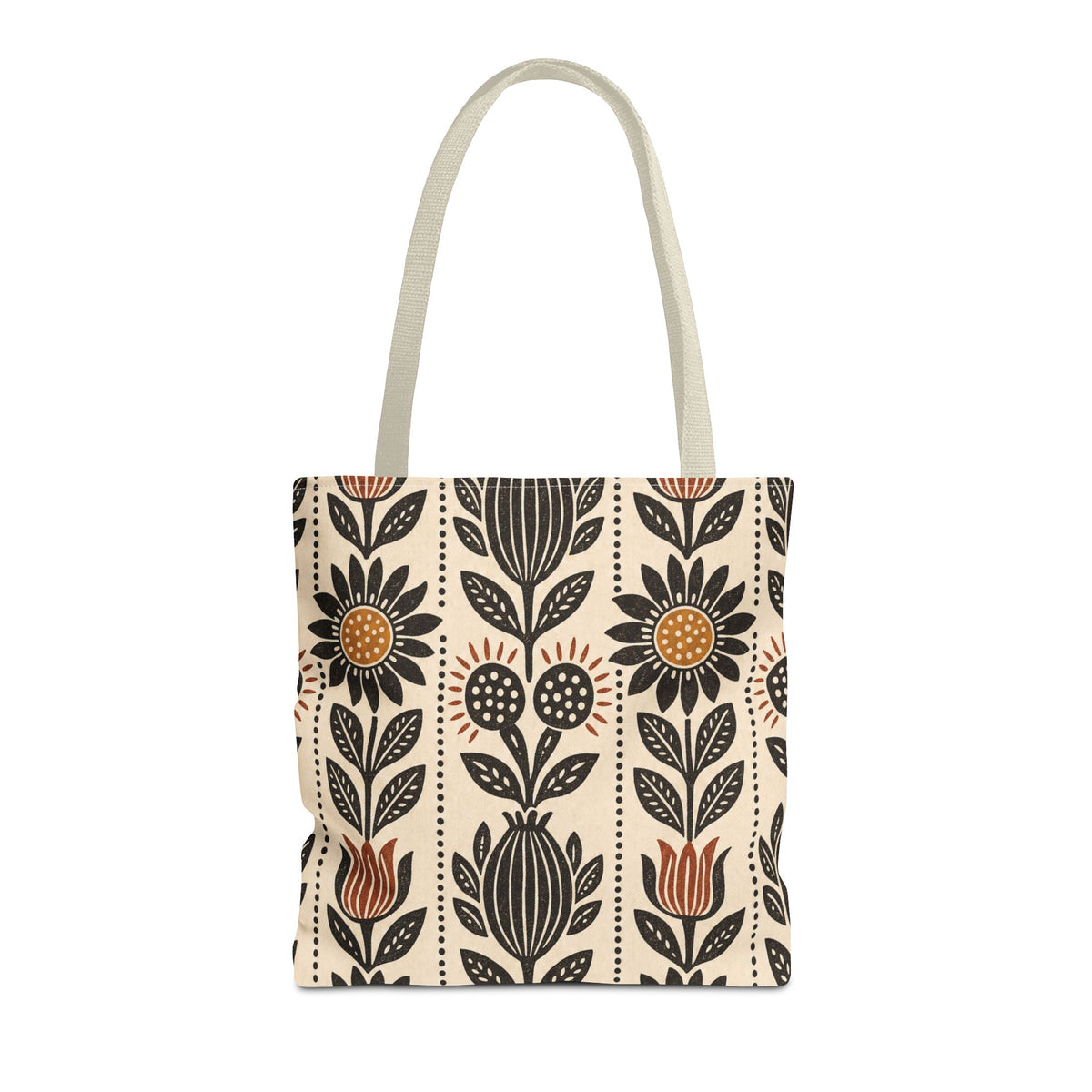Mama's Garden Block Print Botanical Tote Bag